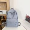 Solid Color Student Schoolbag Women Large Capacity College Style Backpack Men Travel Backpack