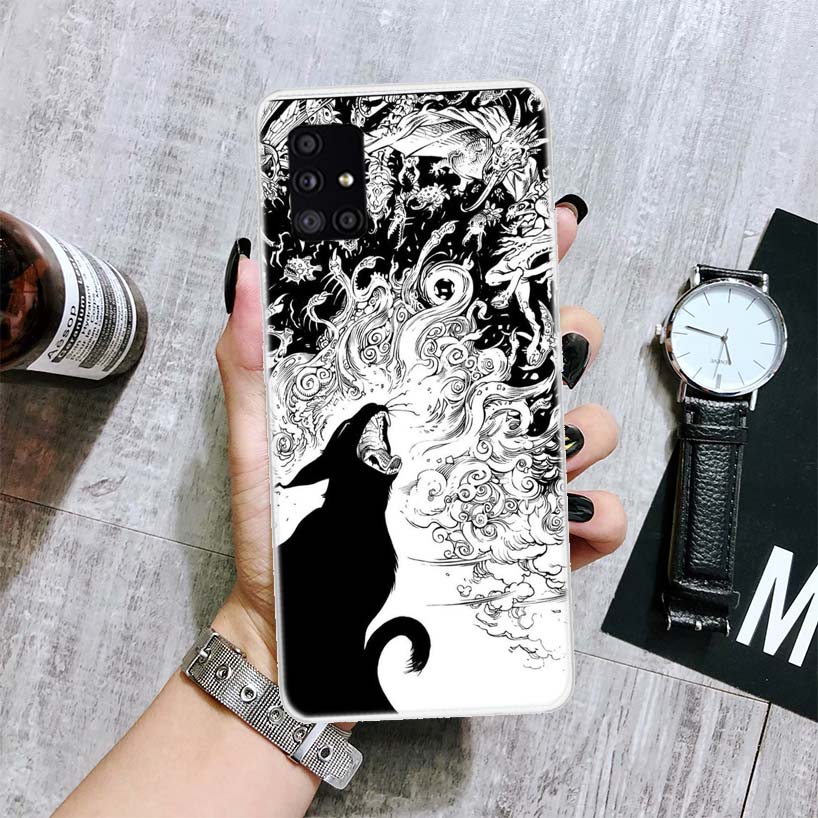 Красочный милый чехол для телефона с ведьмой и котом для Samsung Galaxy A52 A53 A12 A13 A22 A23 A32 A33 A72 A73 A42 A02S A03S 5G A50S, чехол Co