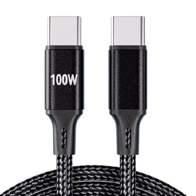 Кабель USB C для быстрой зарядки 100 Вт, тип C к типу C, 1 м, нейлоновая оплетка, шнур для быстрой зарядки для электроники