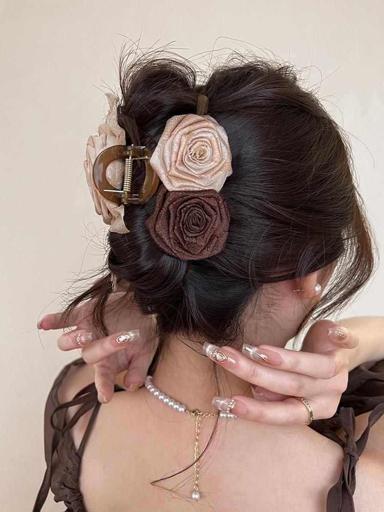 Korean Polka Dot Bow Claw Hair Clip - High-End Cloud Bubble Design for Women