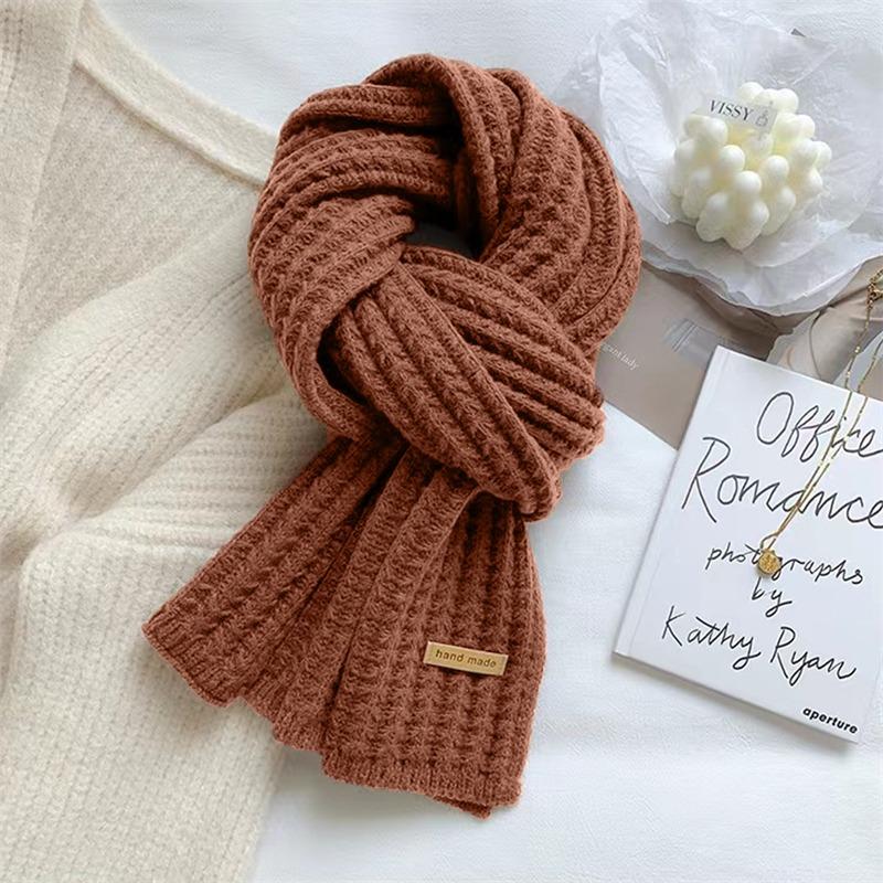 Thickening Warm Knitting Scarf Men Women Neck Cover Riding Bibwinter Thermal Neck Warmer Skiing Scarf Christmas Gift Red Scarves