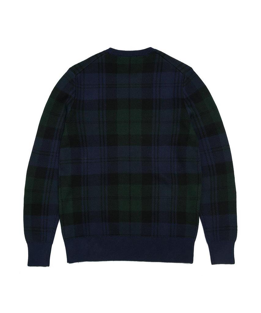 BROOKS BROTHERS Cotton Black Watch Crewneck Sweater (Dark Blue) (Bbwrmm09387Df)