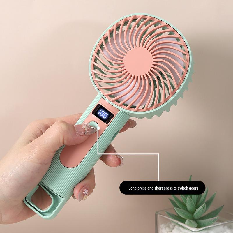 2026 Handheld Digital Fan - Multi-Speed, Strong Wind, USB Rechargeable, Portable Electric Fan