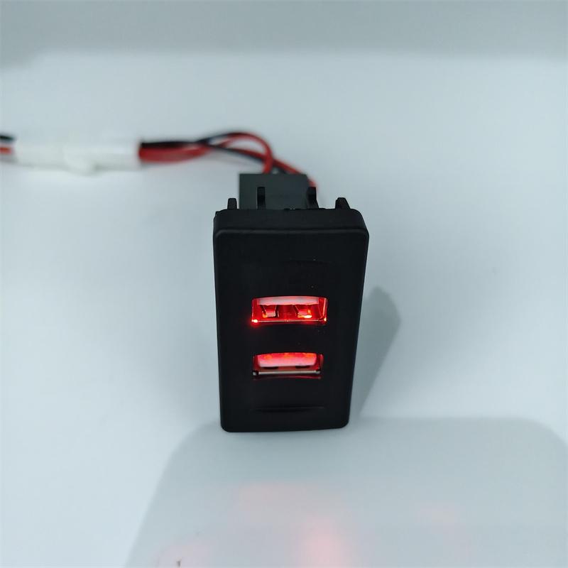 Dual USB Port Car Charger 2.1A Rocker Adapter Socket Light Built-In Socket For Transport T4 Car Dual USB Charger Car Accessories