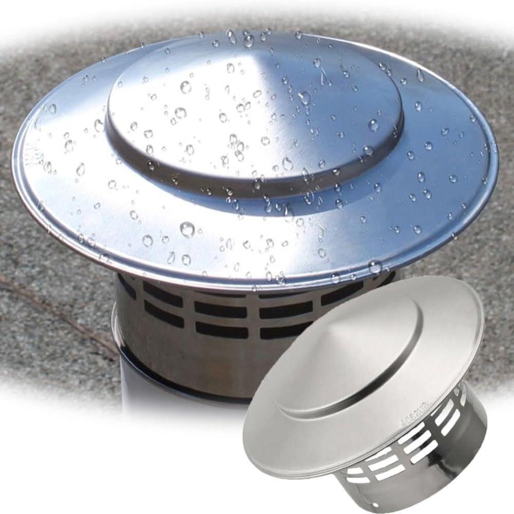 Stainles Steel Smoke Exhaust Pipe Rain Cap 75-200mm Stove Pipe Cover  Ventilation Ducts