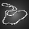 Classic Really 925 Sterling Silver Box Chain Necklace Fashion Men & Women 3mm 18-26 Inch Choker Hip-hop Punk Jewelry