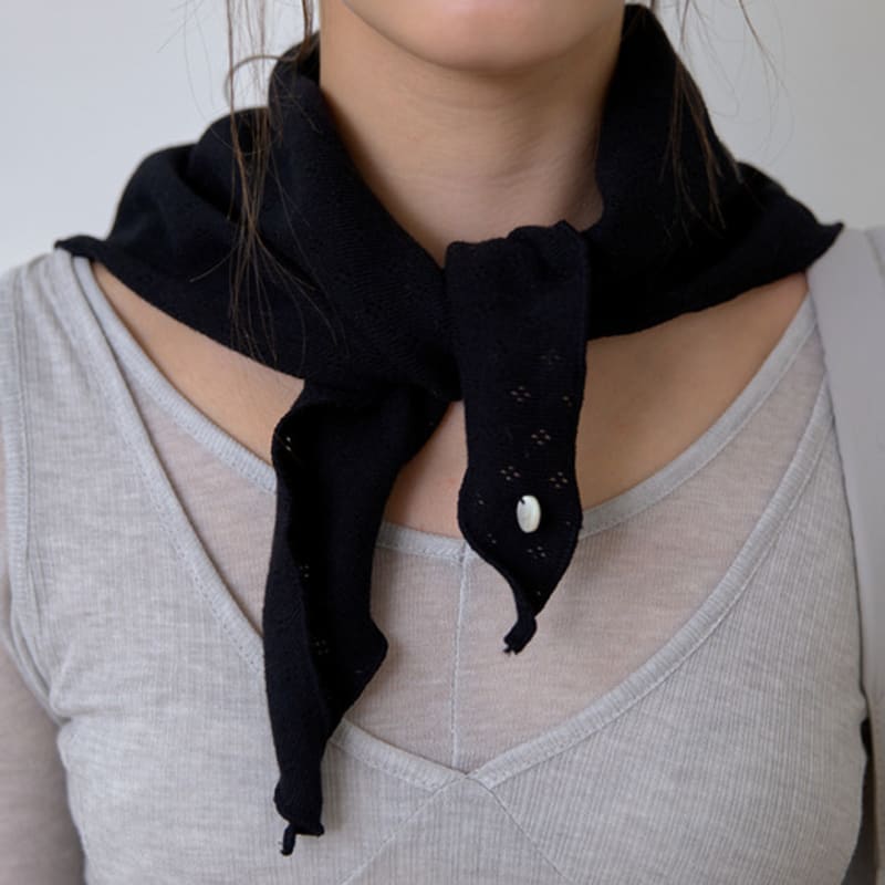 Laminez Punching Cotton Scarf - Black