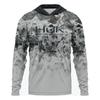 Mens UPF 50 Quick-Dry Hooded Fishing Shirt Breathable Sun Protection Long Sleeve Outdoor Sport Top