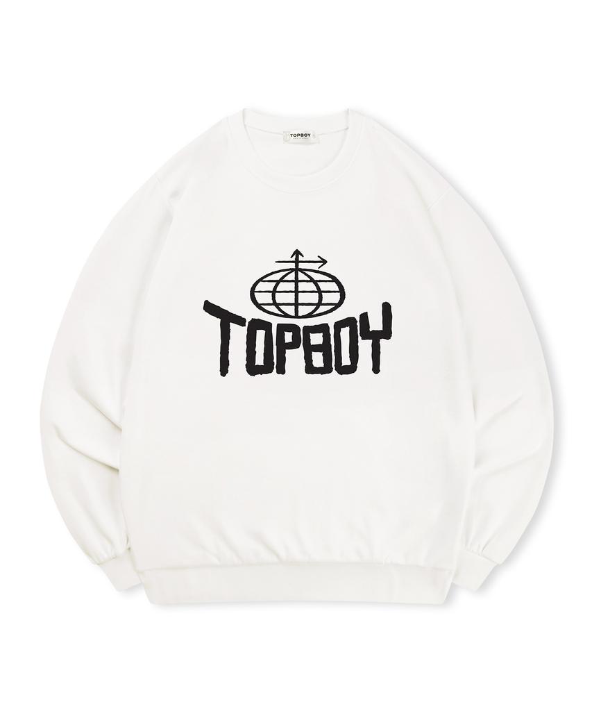 TOPBOY [Без флиса или с флисовой подкладкой] Свитшот с принтом Aeroglobe (Тип C)