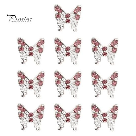 10 шт., подвески для ногтей в виде бабочек, блестящие стразы, инкрустация из искусственного кристалла, 3D подвески, аксессуары для маникюра «сделай сам», ювелирные изделия для дизайна ногтей, украшения для чехла для телефона, украшения для ногтей