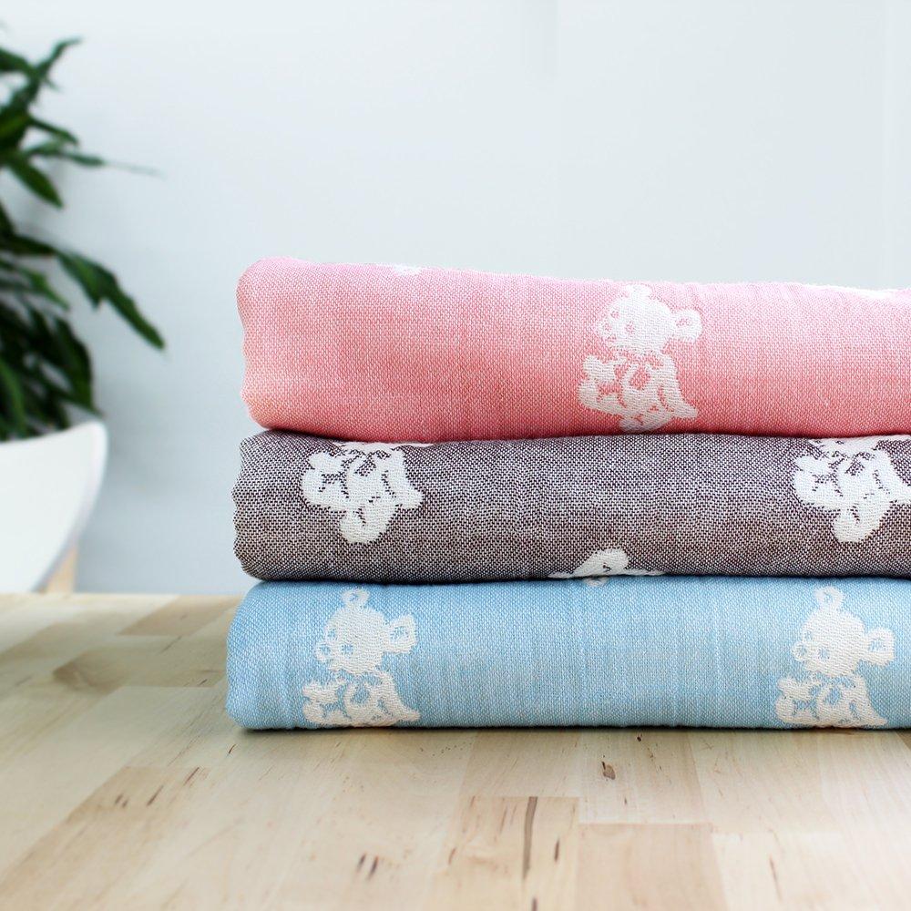 Hiorie Сделано в Японии марлевая детская мини-куртка медведь детское марлевое детское подарочное одеяло (хиори) 4-слойное одеяло, размер, узор, коричневый, одеяло,