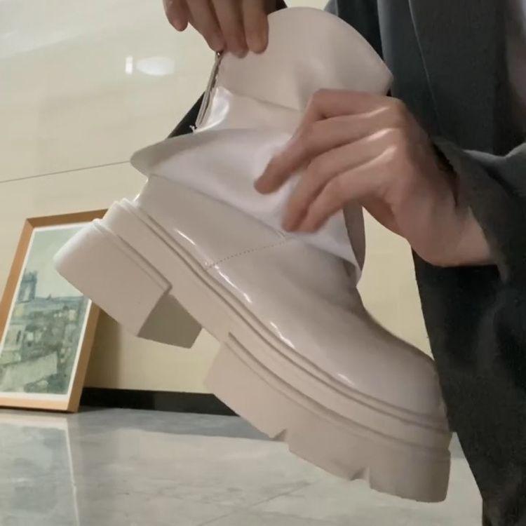 Осень и зима новая короткая обувь женские ботинки на толстой подошве повседневные дышащие тонкие ботинки модные универсальные ботинки Мартин