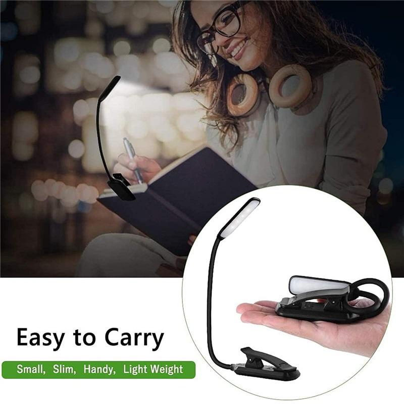 Мини-9 светодиодный светильник для чтения, лампа для чтения книг, USB аккумуляторная лампа с теплым зажимом, яркость, бесступенчатое затемнение, настольный светильник для чтения, ночник