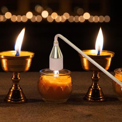 Металлическая свеча 23 см, Стоппер, Триммер для фитиля, Аксессуар в форме колокольчика, Универсальный, Полированный