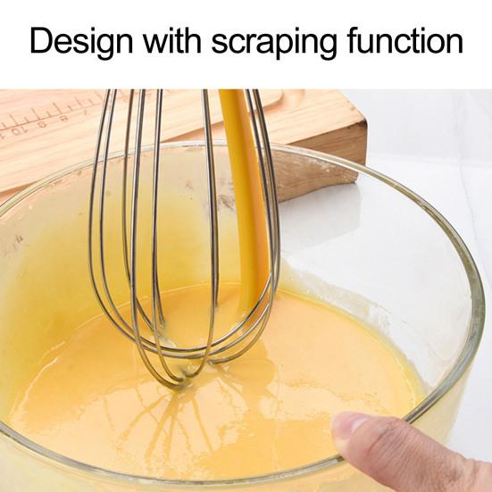 Cream Stirrer Comfortable Grip Kitchen Supplies Lightweight 2-in-1 Manual Whisk Cream Scraper Baking Tool Useful Bakeware Lightweight