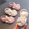 Summer Newborn Golden Baby Non Slip Soft Bottom Girl Princess Shoes Breathable Casual Baby First Walking Shoes