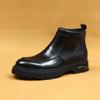 Зимние мужские ботинки челси короткие кожаные ботинки на воздушной подушке на платформе деловые повседневные британские кожаные ботинки
