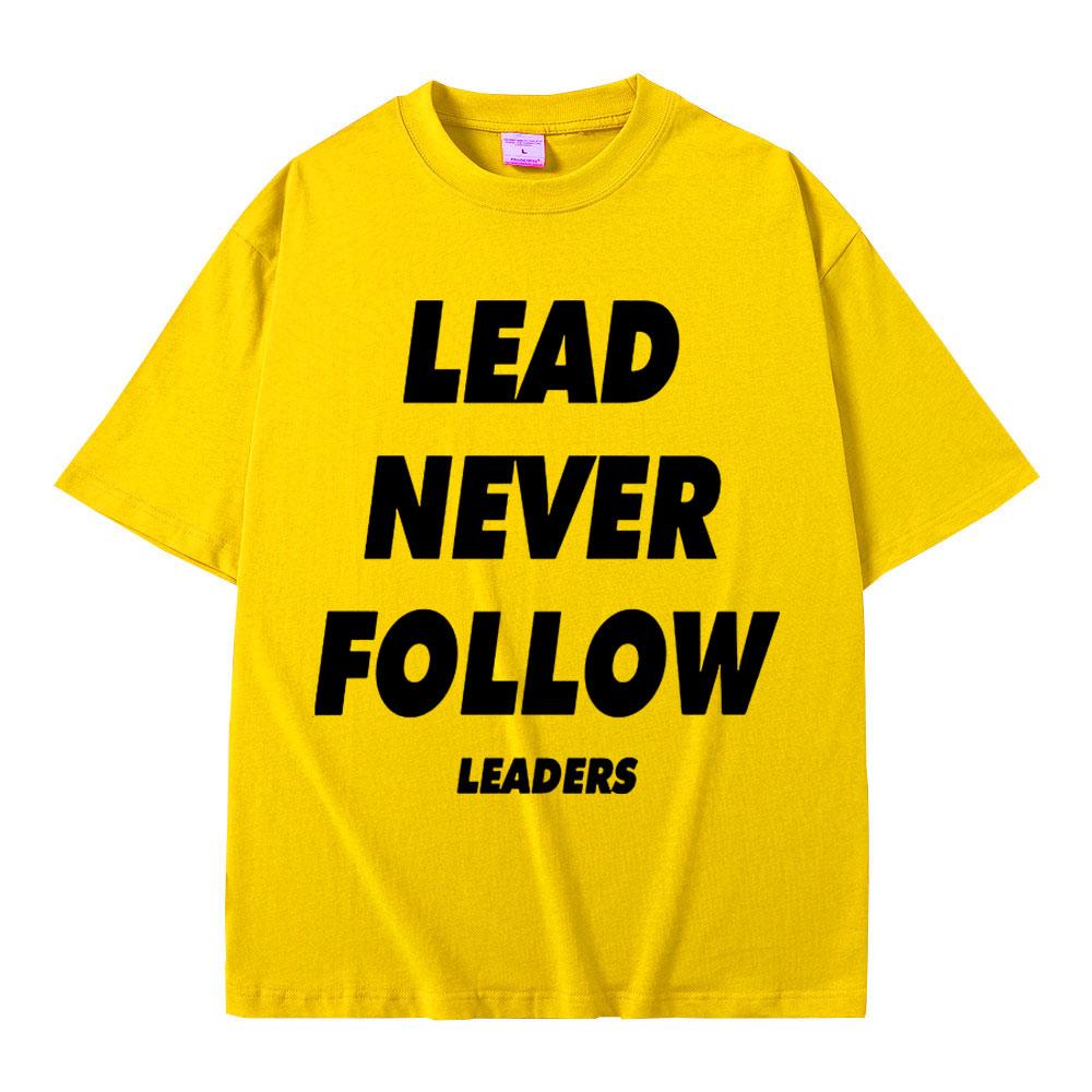 Рэпер Chief Keef Футболки с принтом Lead Never Follow Leaders Унисекс Женская Мода Хип-Хоп Винтажная Футболка Хлопок Повседневная Оверсайз Футболки