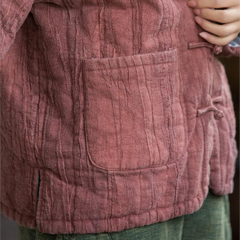 Johnature Женские винтажные пальто с длинным рукавом в китайском стиле, зимние лоскутные пальто с карманами и пуговицами