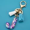 Wish Creative Fashion Jewelry: Colored Acrylic Letter Tassel Keychain