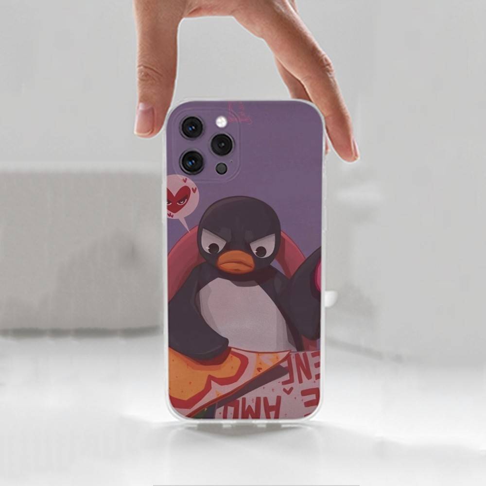 Cartoon Pingu Penguin Phone Case For iPhone,14,13,XR,SE,12,15,Pro,Max,Plus,11,17,16,X,XS,Mini Transparent Soft Cover