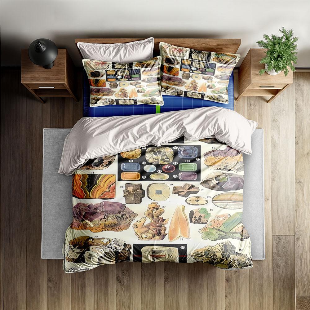 Jewelry Gemstone Mineral List Duvet Cover Set King Queen Double Full Twin Single Size Bed Linen Set