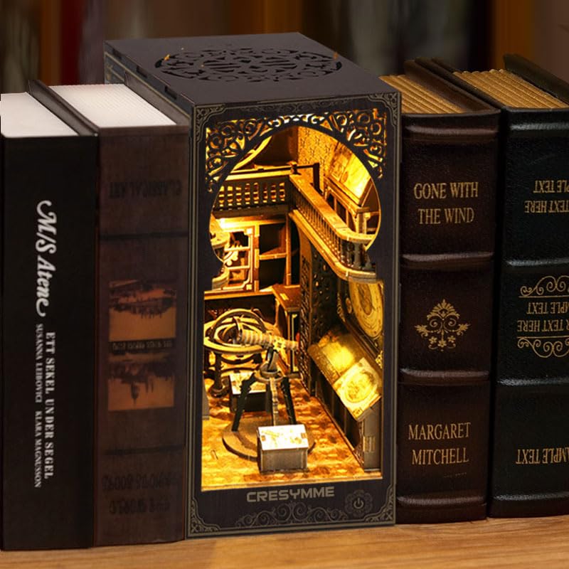CRESYMME Миниатюрный кукольный домик книжный уголок набор деревянный DIY 3D хобби ручная работа (Астрономический музей)