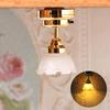 Mini Lights 1:12 Scale LED Ceiling Lights with Switch Metal Base Realistic Battery Operated Miniature Lights