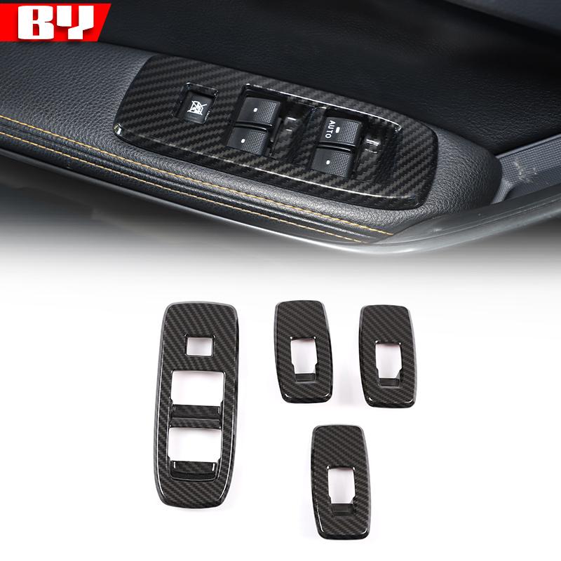 For Ford RANGER T6 T7 T8 2015-2021 ABS Carbon Fiber Color Car Interior Gear Shift Panel Door Handles Outer Frame Cover Trim