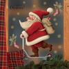 Christmas Cartoon Santa Claus Gingerbread Man Glass Window Sticker Xmas Decor Wall Stickers Merry Christmas Happy New Year