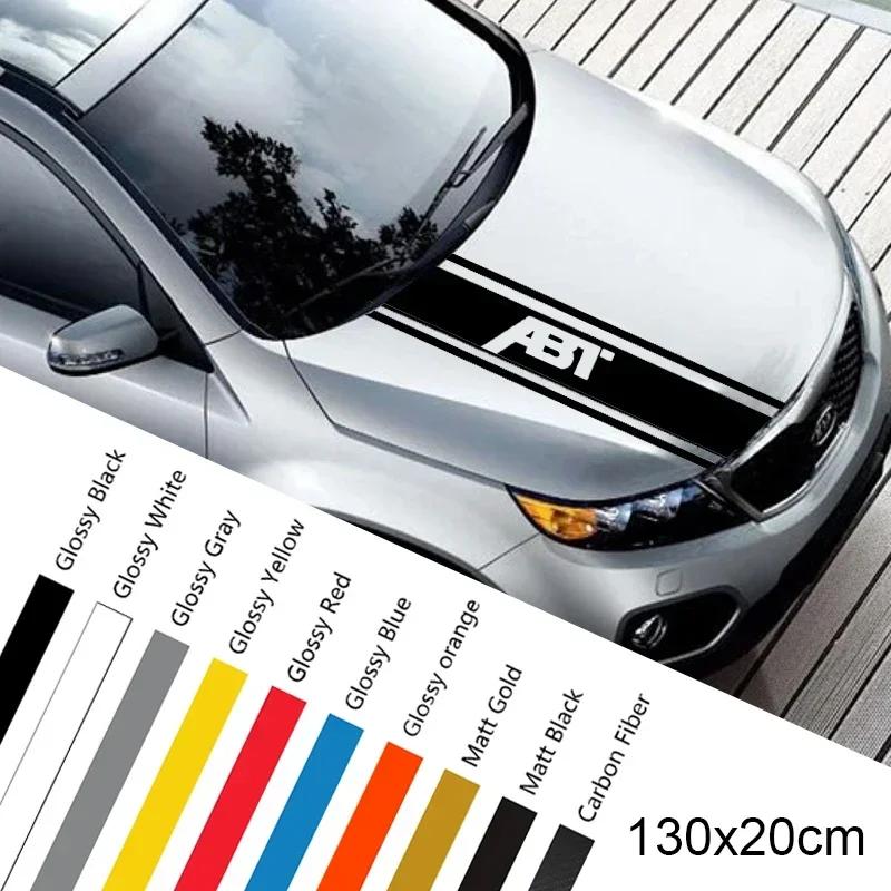 ASGBH1 Car Front Bonnet Hood Stickers Vinyl Decals Exterior for Volkswagen VW ABT Emblem Body Anti Scratch Film Stripe Accessories