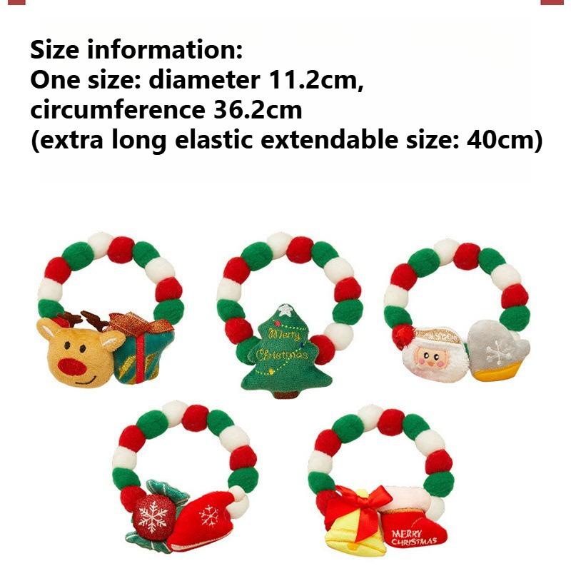 Домашняя кошка Меховой шарик Ошейник Шляпа Лось Галстук Подарок Украшение для собаки Ошейник для маленькой и средней собаки Эластичность Праздничное украшение Рождество