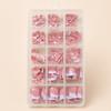 150Pcs Short Square Press On Toenails Nude Pink White French Tip Full Cover Fake Toe Nails for Women DIY Pedicure