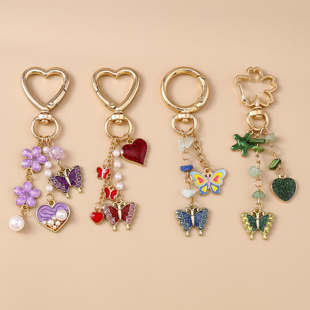 Elegant Floral Letter Keychain for Handbags Backpacks and Keys Sturdy Alloy Enamel Letter Charm Jewelry Accessory