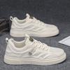 Men's shoes summer breathable thin mesh flat-soled sports board shoes 2025 new color matching low-top lace-up casual shoes