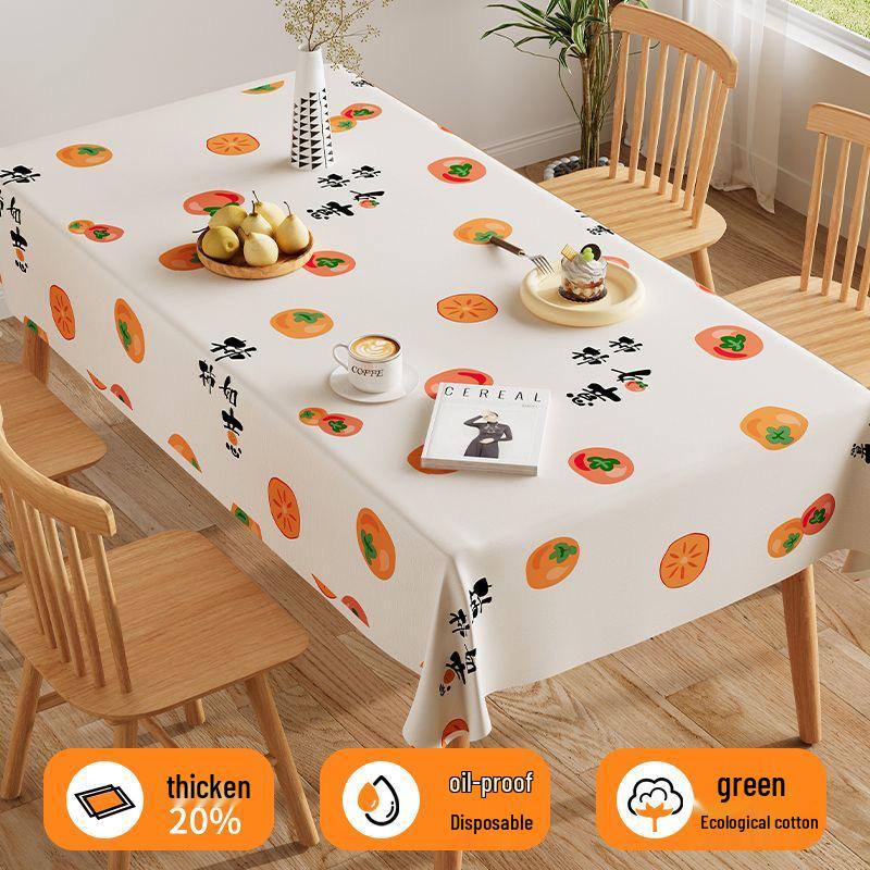 Waterproof Oilproof Anti-Scald Wash-Free PVC Tablecloth for Coffee Tables & Desks