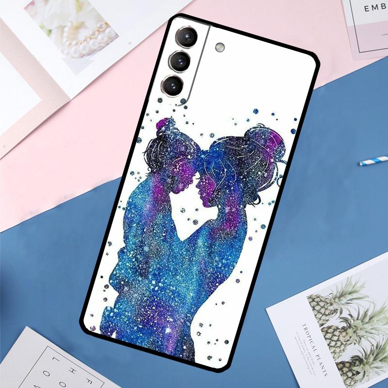 Красивый чехол Мама Дочь Сын для Samsung Galaxy S25 Ultra S21 S22 S24 S23 Ultra S9 S10 Plus S21 FE S25 FE Задняя крышка