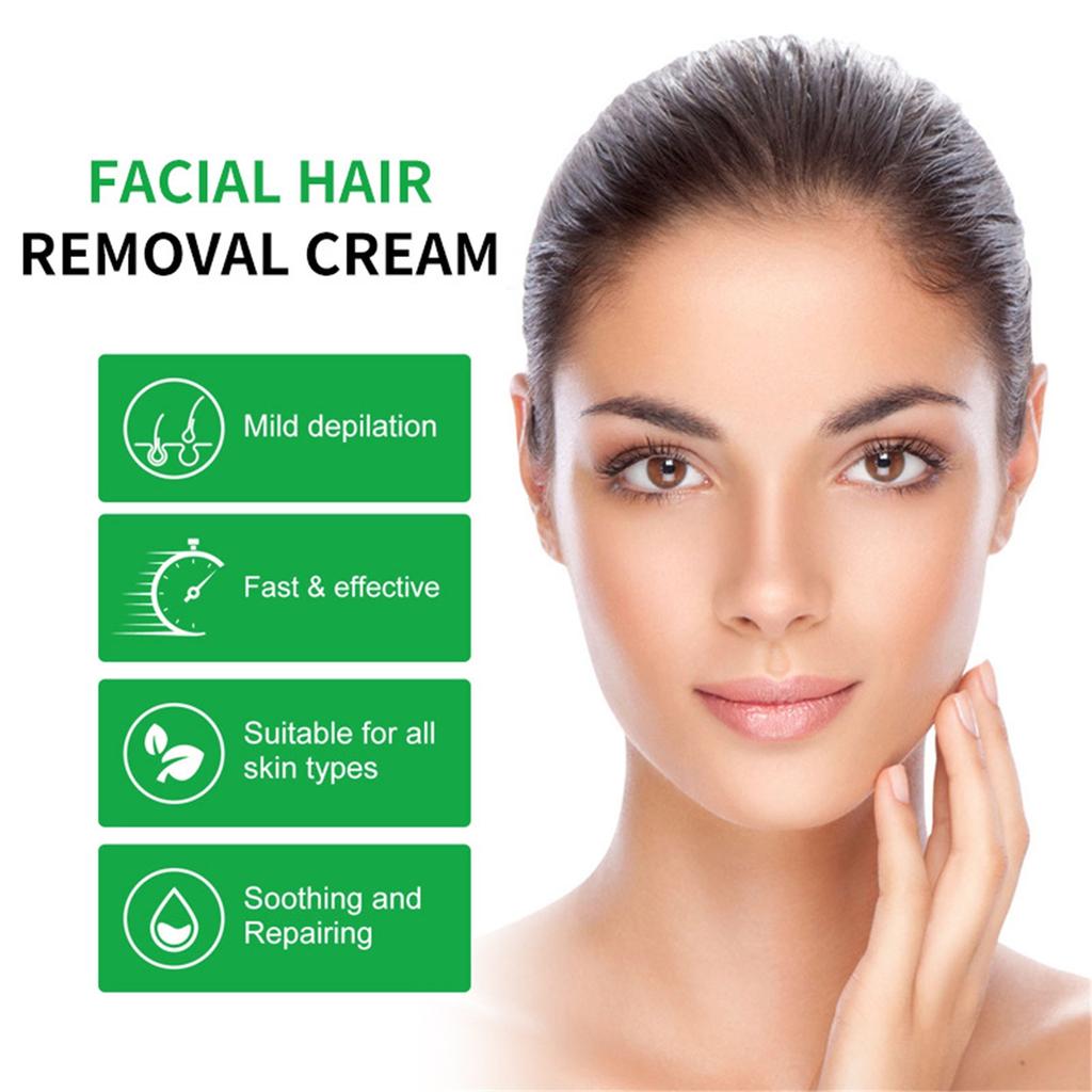 Крем для удаления волос на губах Aloevera, универсальный для всего тела, бережное удаление волос на усах, подмышках и ногах, 50 г