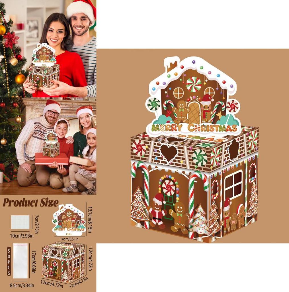 Gingerbread Man Christmas Gift Box With Paper Design For Holiday Parties And Gift Giving