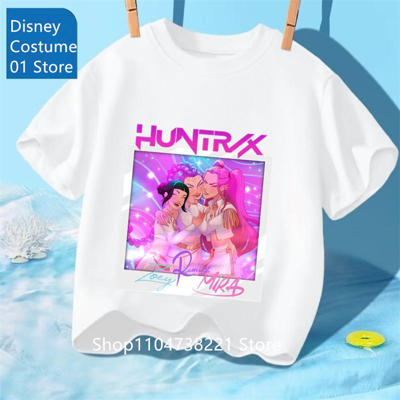 Toddler Girl Clothes Kpop Demon Hunters Cartoon Tee Shirt Funny Gift for Fans Harajuku Cool Kids T-shirts Summer Tops