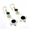 Amethyst Tsavorite Gemstone 925 Silver Plated Jewelry Earring 1.89"