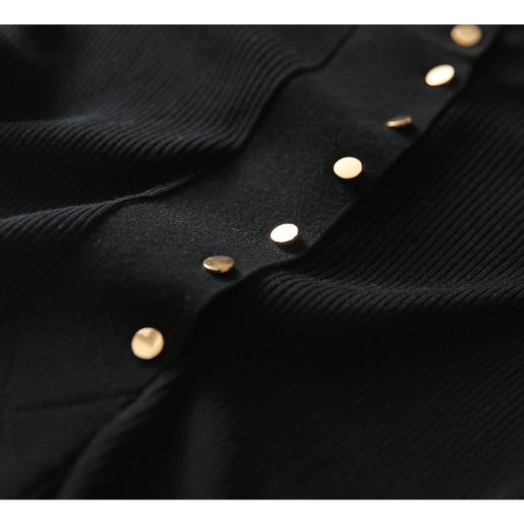 Осенняя женская футболка большого размера с круглым вырезом и застежкой на пуговицы