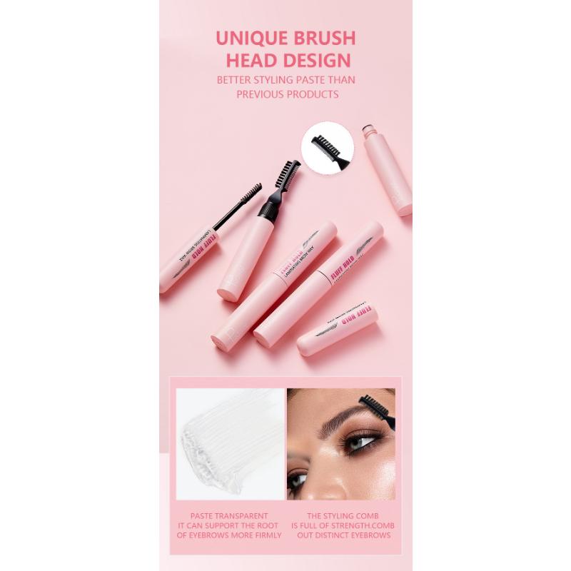 Pudaier Natural Трехмерный крем для бровей с расчесанными бровями Фиксированный крем для бровей Бесцветный набор Двусторонняя расческа для бровей Клей для бровей