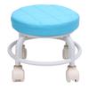 Low Height Rolling Stool 360 Degree Swivel Wheels Rolling Stool for Manicure Home Office Kids Sky