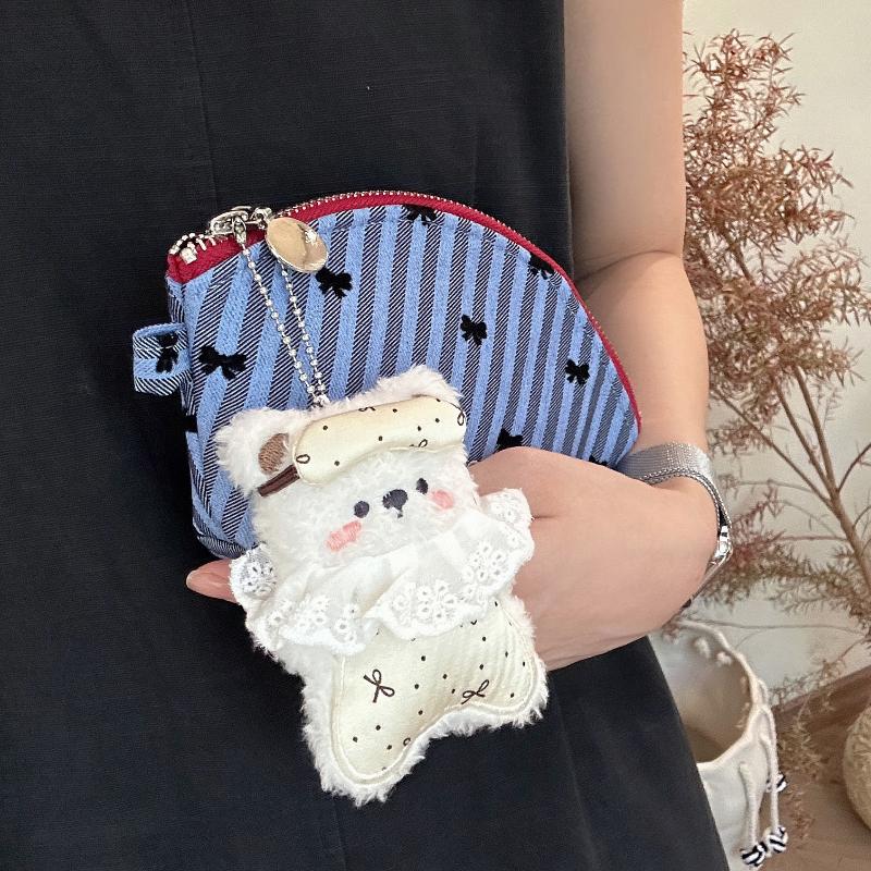 Sleeping Sheep Plush Pendant Cute Fluffy Ruffle Collar Mini Cartoon Stuffed Ornament for Crossbody Bag Decor Gifts for Teens