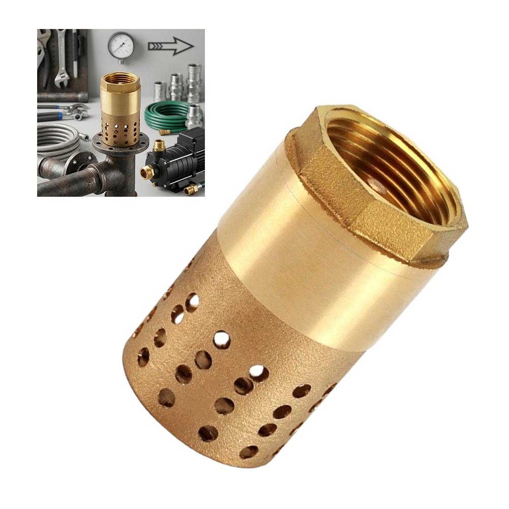 Spring Loaded Brass Foot Valve with Mesh Filter for Suction Lines Prevents Backflow and Ensures Reliable Pump Operation