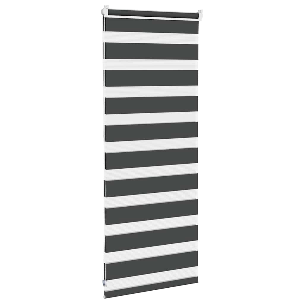 Double Zebra Blind Black 65x100 cm Fabric Width 60.9 cm Polyester