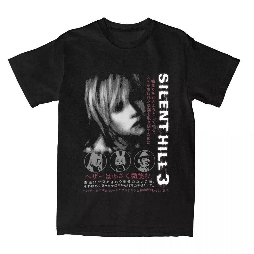 Черная футболка Silent Hill 3 Футболка Silent Hill Футболка с игрой ужасов Унисекс футболка