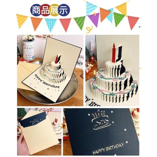 Birthday Card Set of 3, Birthday Card, 3D 3D Message Card, Pop-up Card, Greeting Card, Birthday Card, Birthday Celebration, Thank You, Envelope Includ