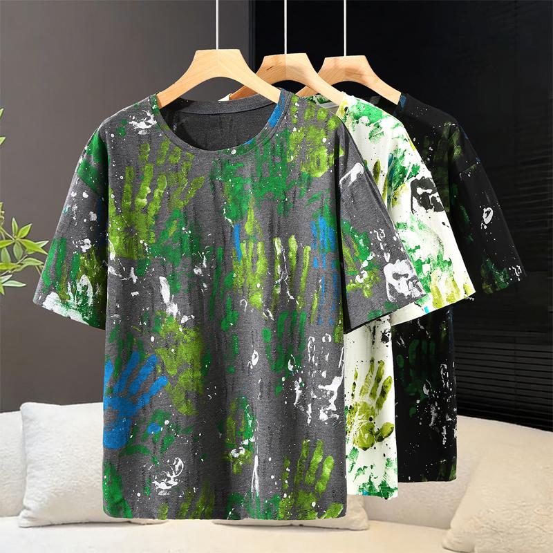 Большие размеры 6XL-13XL Модная мужская футболка с рисунком Летние оверсайз топы Повседневная рваная футболка с коротким рукавом Летняя одежда